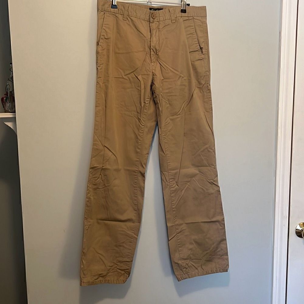 Eddie Bauer Men's Tan Cotton Relaxed Fit Straight Leg Chino Pants Size 32x34